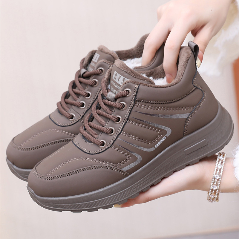 Zimné bavlnené dámske topánky s teplou podšívkou, krížovým zapínaním, protišmyková podrážka