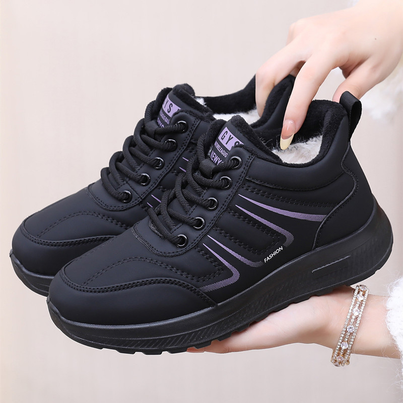 Zimné bavlnené dámske topánky s teplou podšívkou, krížovým zapínaním, protišmyková podrážka