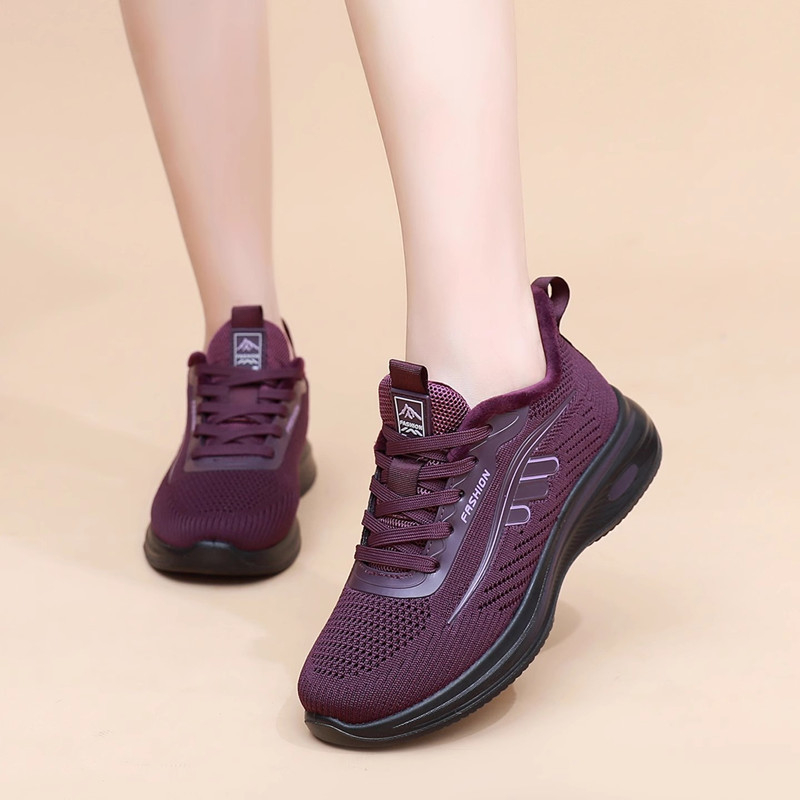 Dámske zimné topánky z bavlny, podšívka z umelej krátkej kožušiny, zapínanie na šnúrky vpredu, okrúhla špička