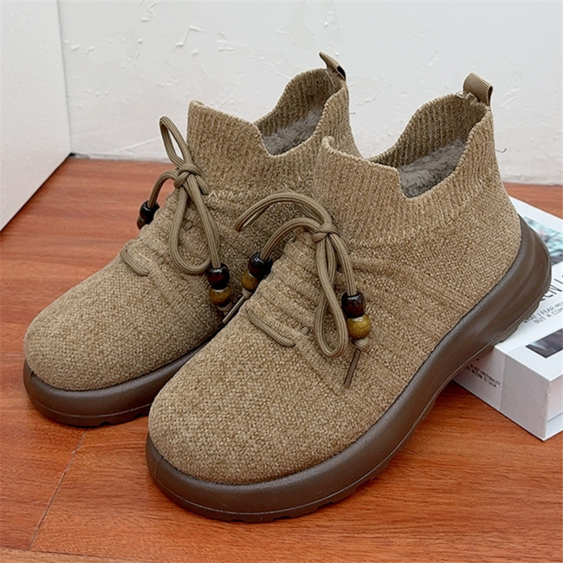 Ženské bavlnené topánky (Zimné, s nízkym vrchným dielom, slip-on, textilný vrch, vnútorná stielka z umelej kožušiny)