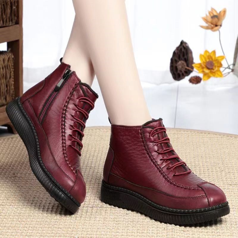 Ženské zimné papuče z PU vrchu s fleecovou podšívkou, protišmyková mäkká podrážka, bočný zips, teplé