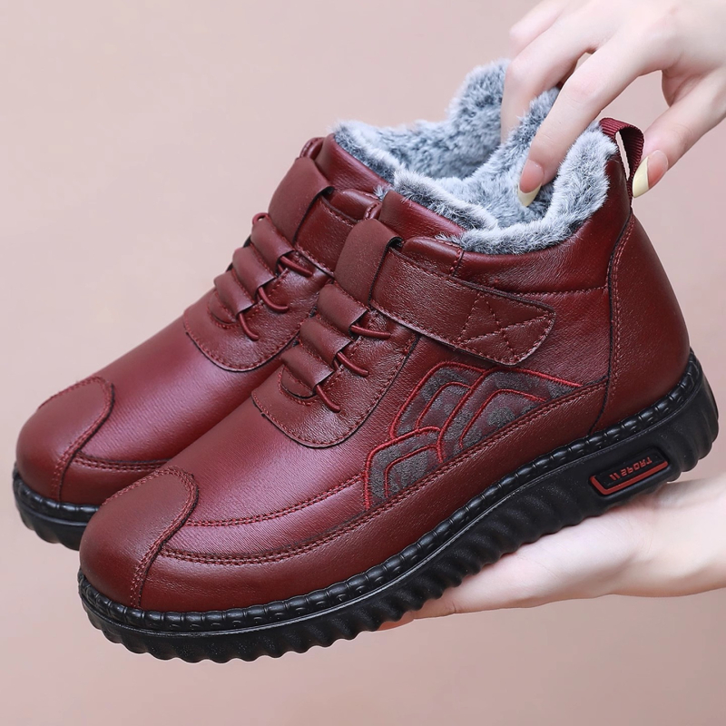 Zimné dámske látkové topánky s plyšovou podšívkou, vysoký vrch, zapínanie na suchý zips