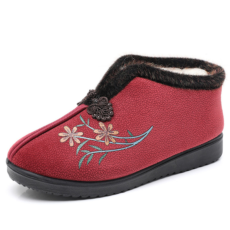 Ženské zimné textilné čižmy s vlnenou výstelkou, s vysokým zvrškom, slip-on, podrážka z kompozitu