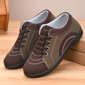 Dámske plátenné tenisky: ľahké, protišmyková podrážka, mäkká podrážka, plochý podpätok, šnúrky