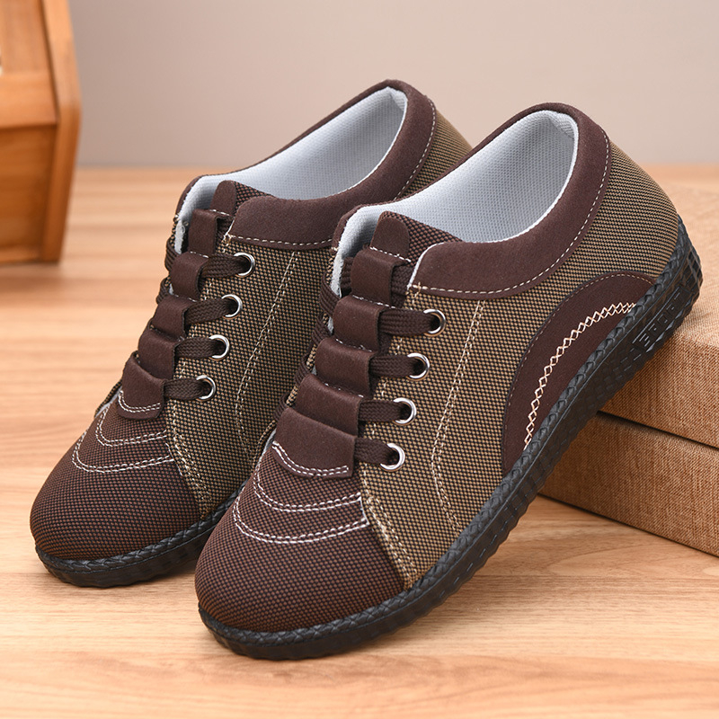 Dámske plátenné tenisky: ľahké, protišmyková podrážka, mäkká podrážka, plochý podpätok, šnúrky