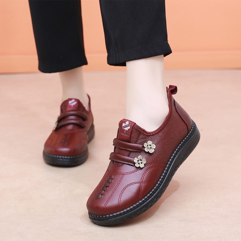 Zimné bavlnené topánky pre ženy s podšívkou, nízky podpätok 1–3 cm, nízky vrch, guľatá špička, slip-on, teplé a odolné