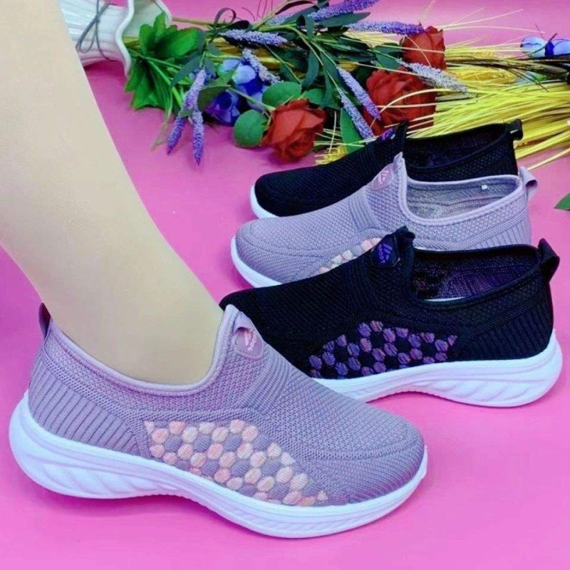 Slip-on pletené topánky pre dospelých – priedušné, ľahké, protišmyková EVA podrážka, elastický horný materiál, letná voľba