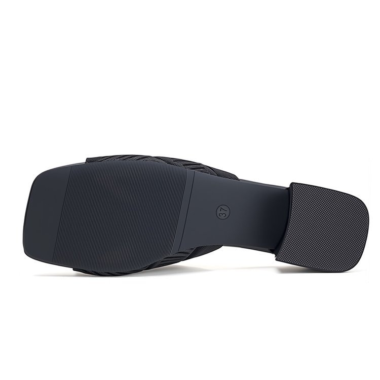 Dámske sandále s pleteným vrchným dielom z umelej plyše, kožená podšívka, gumová podrážka, vulkanizovaná konštrukcia, rovná podrážka (pletený vrchný diel; kožená podšívka; gumová podrážka; vulkanizovaná konštrukcia; rovná podrážka)