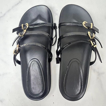 Dámske letné sandále, mikrovláknový vrchný diel, PU vnútorný materiál, gumová podrážka, okrúhla špička, voľnočasový štýl