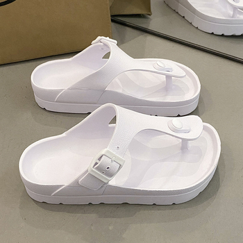 Dámske papuče, protišmykové, hrubá EVA podrážka, EVA vršok, slip-on, jednofarebný vzor, výška podrážky 3–5 cm