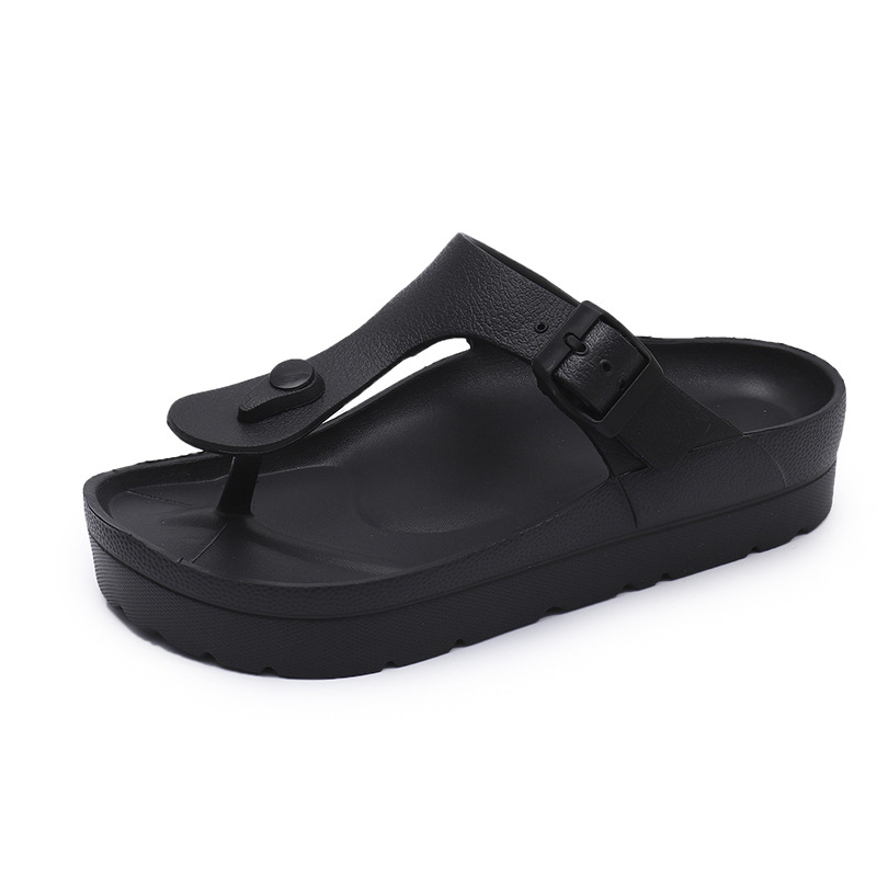 Dámske papuče, protišmykové, hrubá EVA podrážka, EVA vršok, slip-on, jednofarebný vzor, výška podrážky 3–5 cm