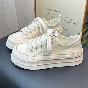 Dámske tenisky z plátna, nízky vrch, šnúrky, PU vrchná časť, gumová podrážka, sieťovaná výstelka, voľnočasový štýl, jeseň 2025