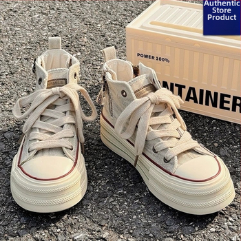 Dámske plátenné tenisky - nízky vrch, hrubá gumová podrážka, zapínanie na šnúrky vpredu, na jeseň