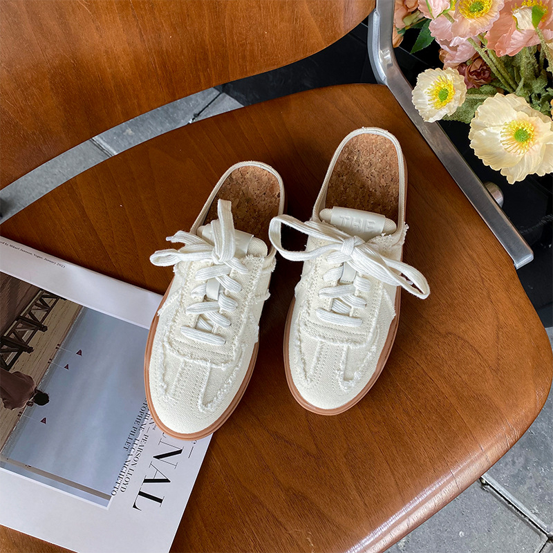 Dámske plátenné tenisky vo vintage štýle, okrúhla špička, nízky profil, plátený vrchnok, gumová podrážka