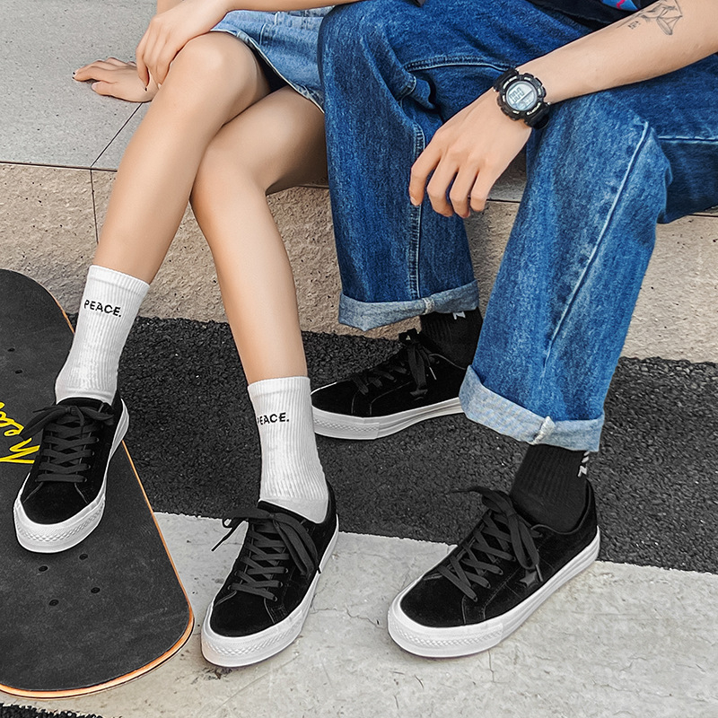 Платнени обувки, нисък връх, вулканизирана гумена подметка, дишаща памучна подплата, корейски Ulzzang стил