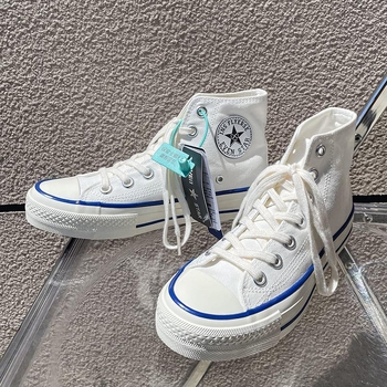 Дишащи канвасови обувки с връзки и вулканизирана гумена подметка