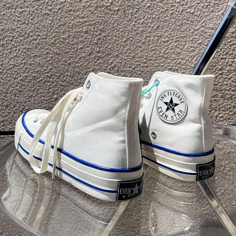 Платнени обувки - нисък връх, връзки, гумена подметка, корейски стил