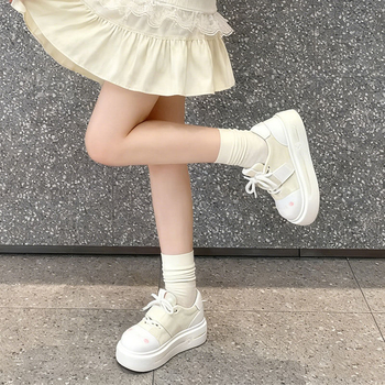 Дамски PU Lace-Up равни обувки, нисък връх, гумена подметка, с изкуствен косъм в стелката