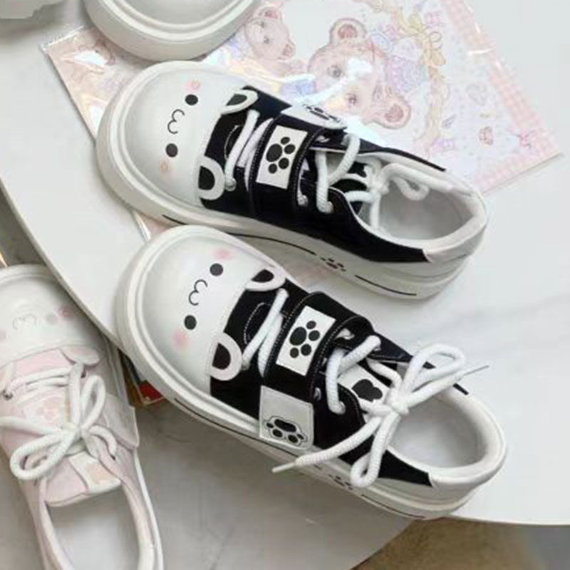 Дамски PU Lace-Up равни обувки, нисък връх, гумена подметка, с изкуствен косъм в стелката