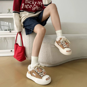 Pantofi casual din pânză unisex pentru purtare zilnică, talpă din cauciuc, branț EVA, căptușeală din piele, închidere cu șiret în față