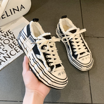 Pantofi din pânză unisex, talie joasă, șireturi la față, talpă de cauciuc, primăvară