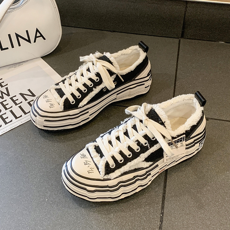 Pantofi din pânză unisex, talie joasă, șireturi la față, talpă de cauciuc, primăvară