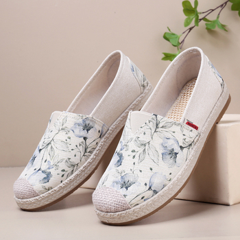 Pantofi damă slip-on din plasă – model floral, vârf rotund, partea superioară din plasă, talpă PVC