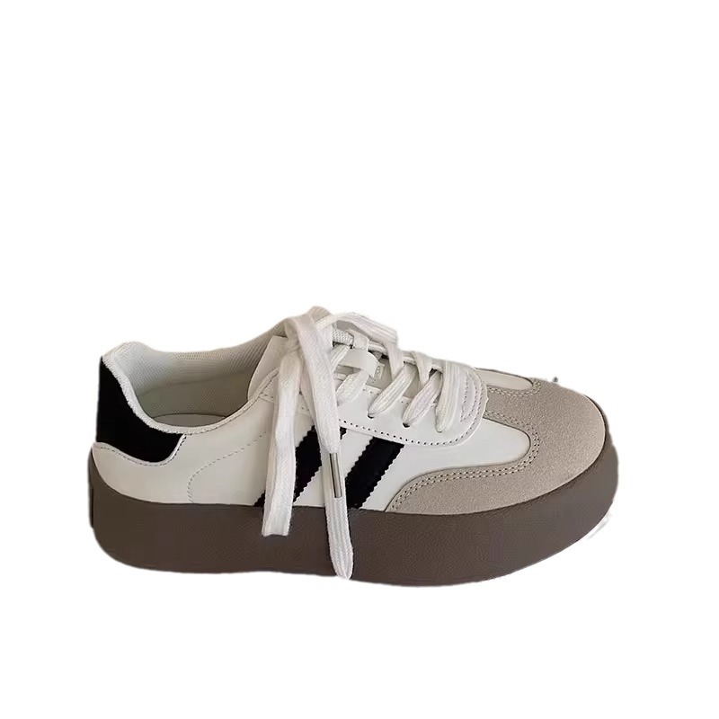 Adidași din pânză pentru femei, talpă groasă din cauciuc, PU pe partea superioară, căptușeală din bumbac respirabil, închidere cu șiret în față