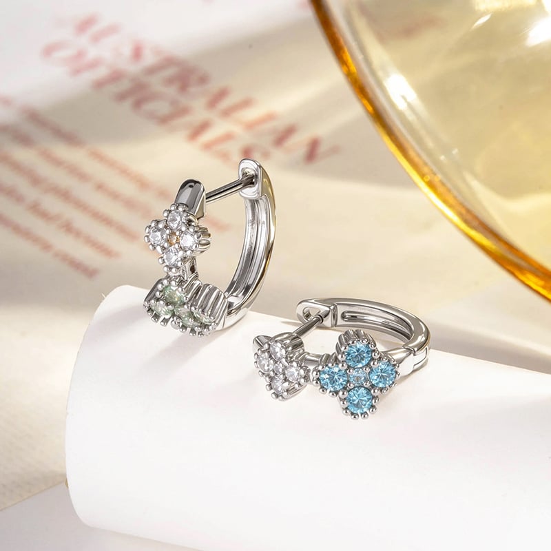 Ušné gombíky, Kvetinový tvar, Diamantové spracovanie, Kov (Unisex Vintage; Princess Series; A-865)