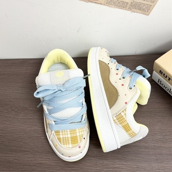 Dámska skateboard obuv s hrubou podrážkou, PU vršok, gumová podrážka, šnúrkové uzatváranie, EVA vložka