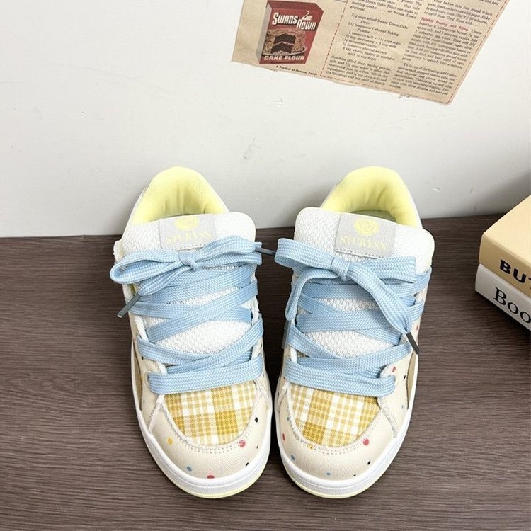 Dámska skateboard obuv s hrubou podrážkou, PU vršok, gumová podrážka, šnúrkové uzatváranie, EVA vložka