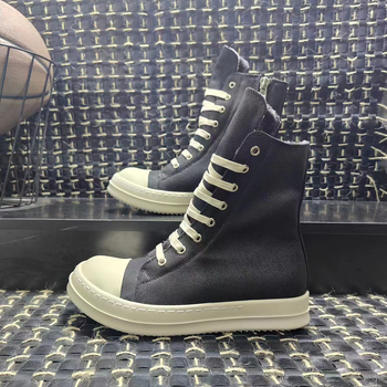 Vysoké plátenné tenisky s flisovou výstelkou, voskovaný povrch, gumová podrážka, bočný zips – jeseň/zima, nízky podpätok