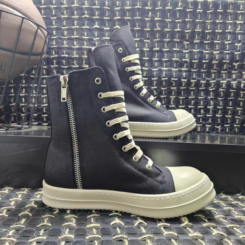 Vysoké plátenné tenisky s flisovou výstelkou, voskovaný povrch, gumová podrážka, bočný zips – jeseň/zima, nízky podpätok