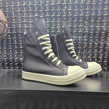 Vysoké plátenné tenisky s flisovou výstelkou, voskovaný povrch, gumová podrážka, bočný zips – jeseň/zima, nízky podpätok