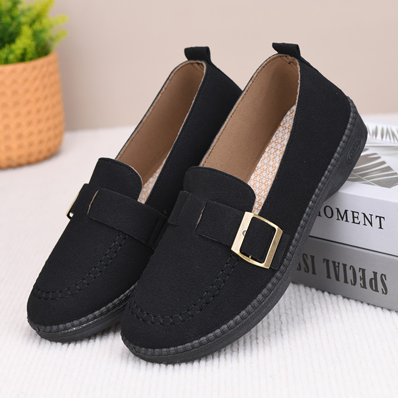 Dámske ploché topánky, voľný štýl, okrúhla špička, vršok z textilu, slip-on, nízky podpätok 1–3 cm