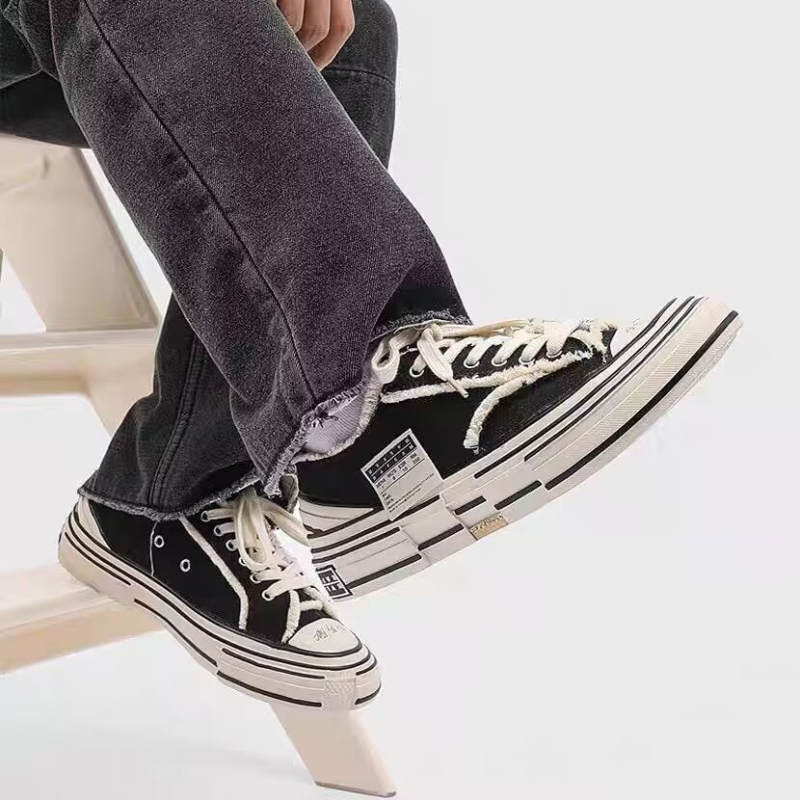 Casual canvas tenisky s farebným blokovým vzorom, šnúrky, gumová podrážka, PU stielka, zvyšovanie výšky