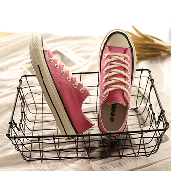 Canvasová obuv Unisex, nízky vrch, vulkanizovaná podrážka, priedušný vnútorník, viazanie vpredu, kórejská verzia