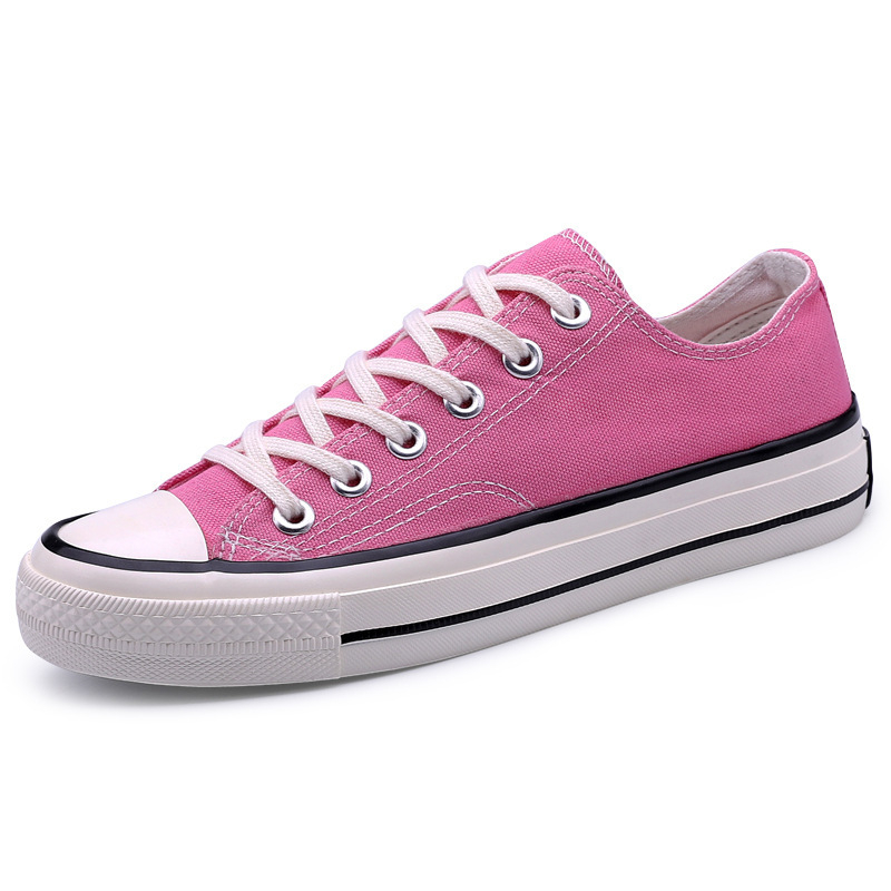 Canvasová obuv Unisex, nízky vrch, vulkanizovaná podrážka, priedušný vnútorník, viazanie vpredu, kórejská verzia