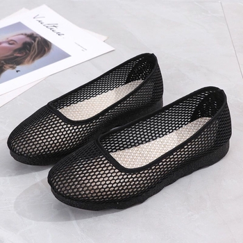 Dámske sandále s vrškom z sieťoviny, PU podrážka, priedušné a ľahké, špičatý nos