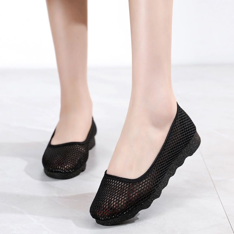 Dámske sandále s vrškom z sieťoviny, PU podrážka, priedušné a ľahké, špičatý nos