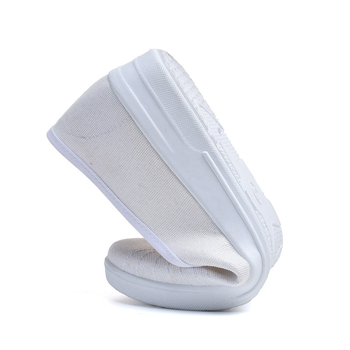 Dámske slip-on topánky pre zdravotné sestry, priedušný vršok z bavlny, gumená podrážka, guľatý špička, nízky podpätok (1–3 cm) na prácu