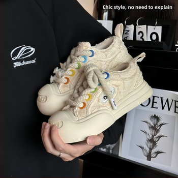 Plátenné tenisky s výškou – šnúrky, unisex, nízka horná časť, hrubá gumová podrážka