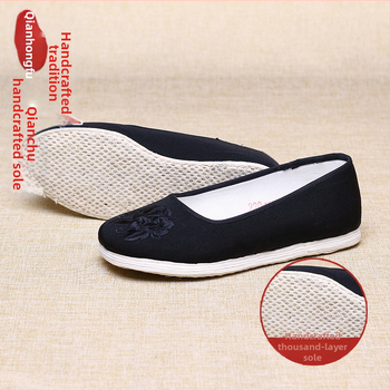 Ръчно изработени бродирани платнени обувки с флорален мотив, памучна горна част, подметка Melaleuca, плосък ток, кръгъл нос