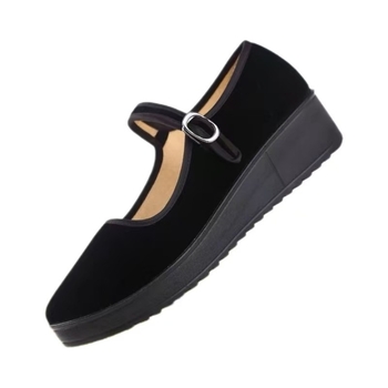 Pantofi dama din catifea, cu platformă și toc în formă de cui, înălțime 3–5 cm, talpă PU anti-derapare, vârf rotund