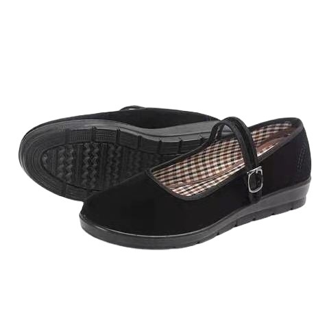 Pantofi damă din catifea textilă cu toc plat mic (1-3 cm), talpă EVA, vârf rotund