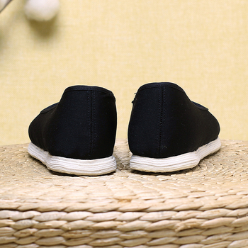 Pantofi dama din pânză, lucrate manual, partea superioară din bumbac, respirabili, vârf rotund, talpă plată