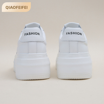 Дамски кецове от естествена кожа, с нисък връх, връзки, повишаване на височината и гумена подметка, 6–8 см височина на петата