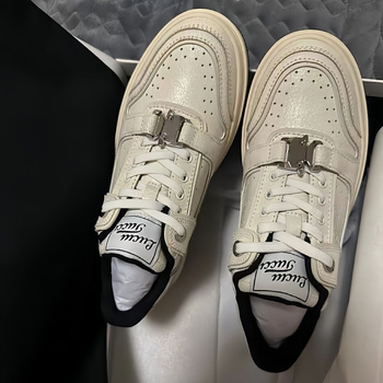 Унисекс маратонки с платформа, горна част от микрофибър с напукана текстура, 3–5 см височина на подметката, гумена подметка