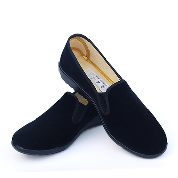 Pantofi din pânză Old Beijing pentru femei, fără șireturi, talpă antiderapantă, talpă moale, vârf rotund, toc mic (1–3 cm) pentru birou