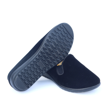 Pantofi din pânză Old Beijing pentru femei, fără șireturi, talpă antiderapantă, talpă moale, vârf rotund, toc mic (1–3 cm) pentru birou